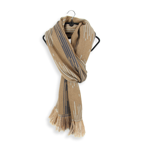 Beige-Merino wool-rayon-men’s-scarf-Neon