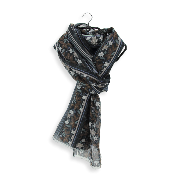 Women's-black-cotton-silk-printed-scarf-Jardin