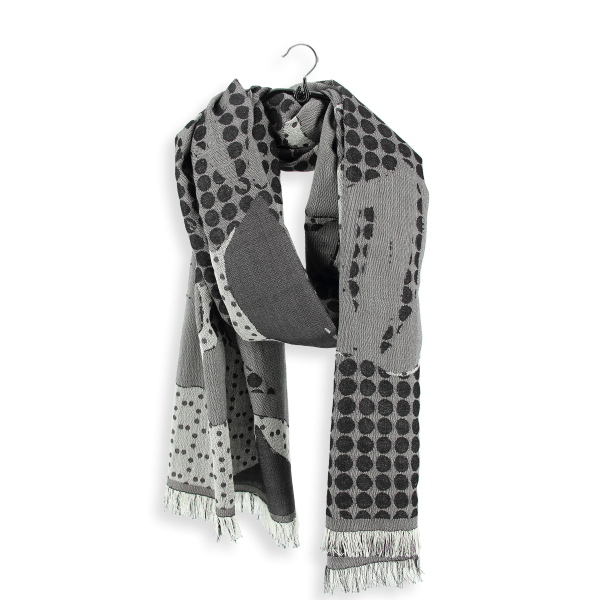 Black and white--cotton-silk-wool-women's-oversize-stole-Montreal