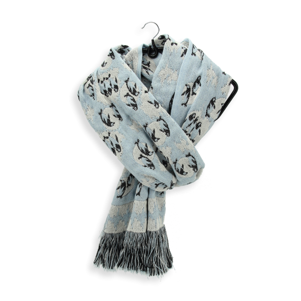 Penguin-blue-wool-children’s-scarf