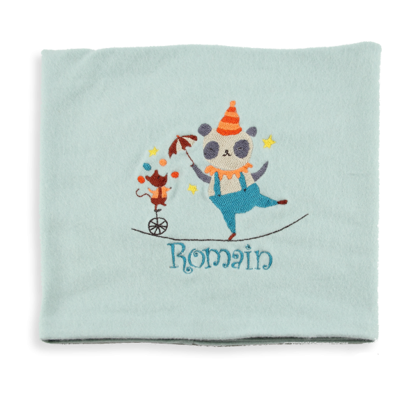 Sky-blue-organic-cotton-circus-embroidered-children’s-scarf