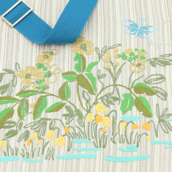 women’s-embroidered-woven bag- fleurs des champs