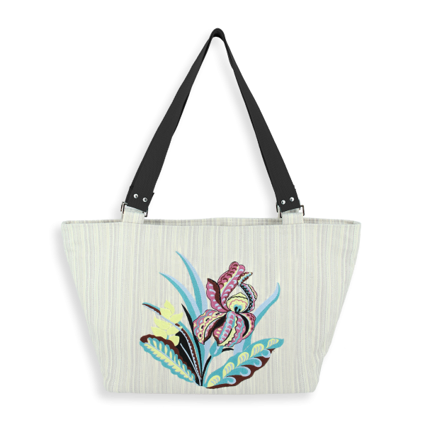 women’s-embroidered-woven bag-iris-silver