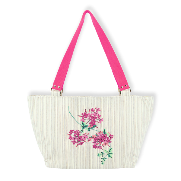 women’s-embroidered-woven bag-Peinture anglaise 