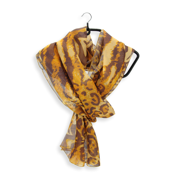 Golden-animal skin-printed-silk-women's-scarf