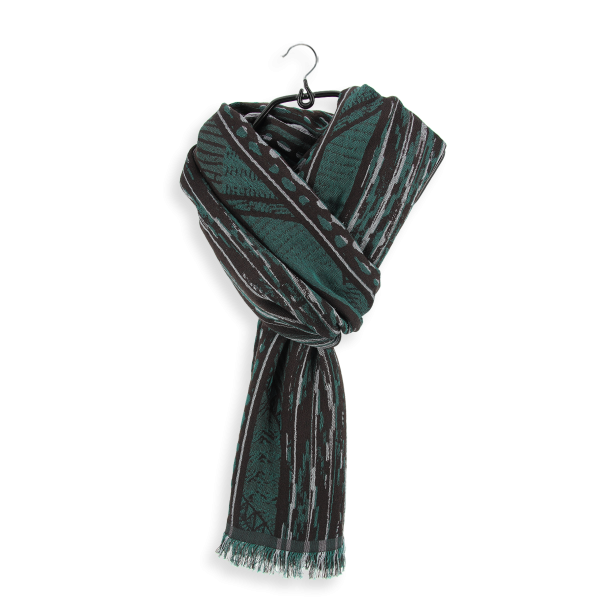 Jade-chocolate black-cotton-silk-wool-men’s-scarf-Sauvage