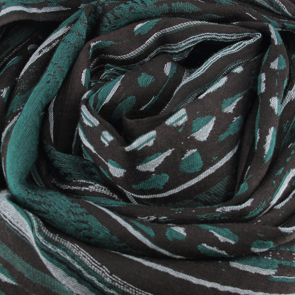 Jade-chocolate black-cotton-silk-wool-men’s-scarf-Sauvage