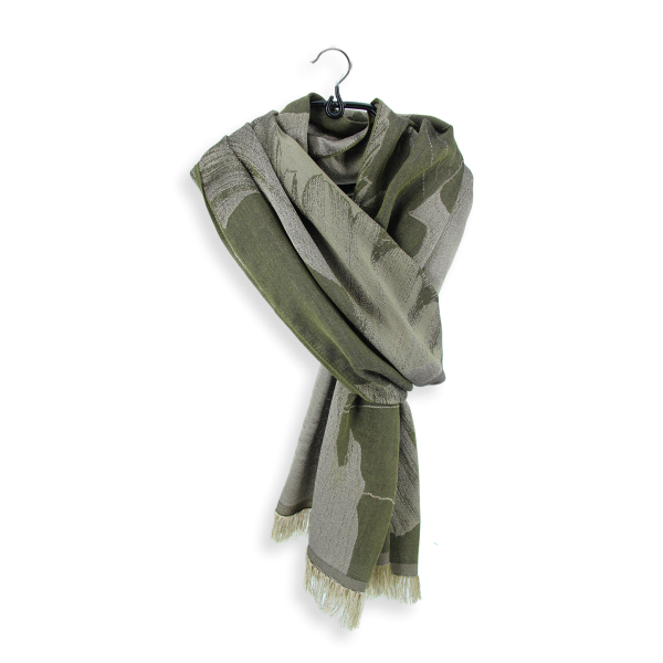 Khaki-beige-silk-cashmere-women's-scarf-Serenade