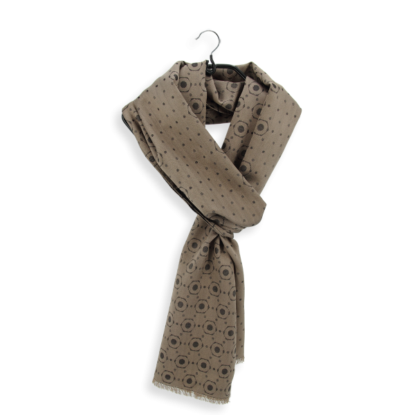 Beige-silk-men's-scarf-Denis-made-in-France