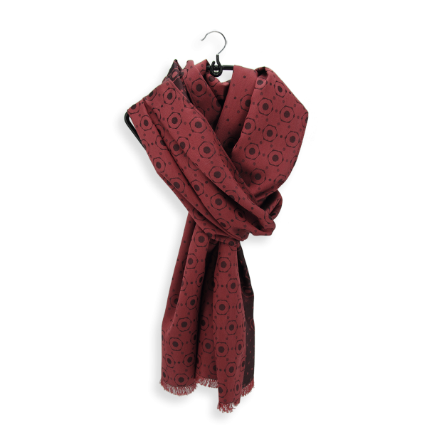 Rusty red-silk-men's-scarf-Denis-made-in-France