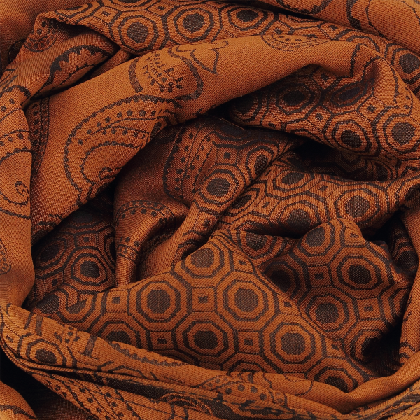 Brown caramel-silk-men's-scarf-Charles-made-in-France