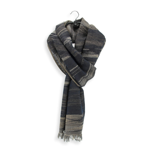Men's-scarf-cotton-silk-navy-grey-Spirit