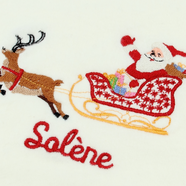Off-white-organic-cotton-santa claus-embroidered-children’s-scarf