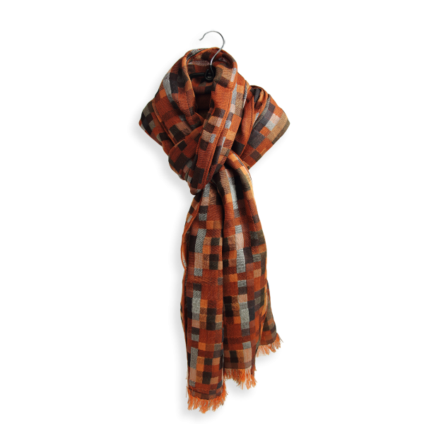 Orange-men’s-wool-cotton-silk-scarf-Recital