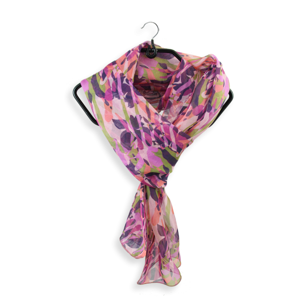 Scarf-women's-silk-printed-wildflower-pink