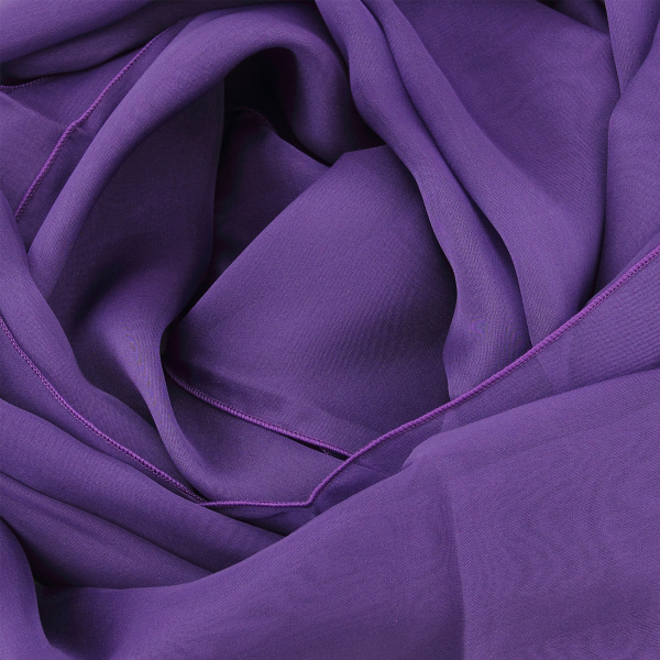 Silk chiffon stole made in France purple