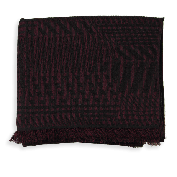 Red-silk-Merino wool-men’s-scarf-Kyoto