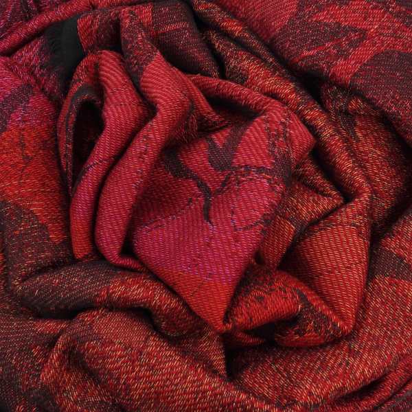 Scarf-women’s-wool-cotton-silk-red-Vienne