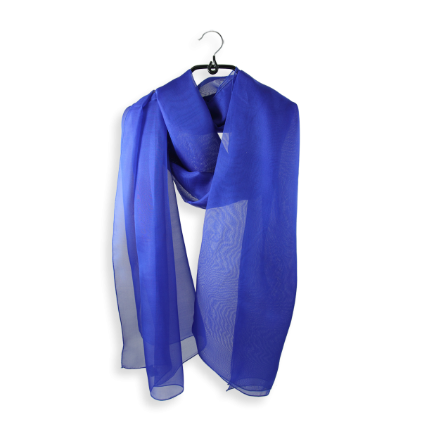 Stole-Silk-chiffon-made-in-france-Royale-Blue
