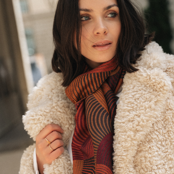 Ochre-100% natural-women's-scarf-Spire