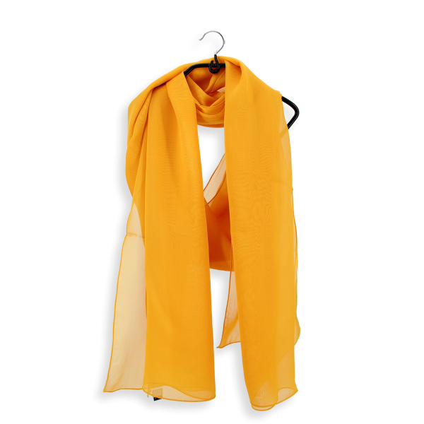 Women's-silk-chiffon-monochrome-golden-yellow