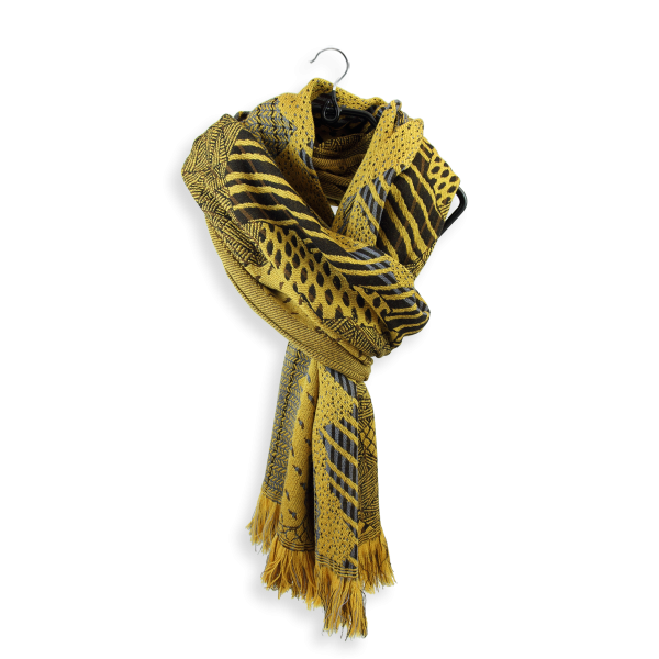 Chestnut-yellow-rayon-Merino wool-women’s-men’s-scarf-Nebuleuse