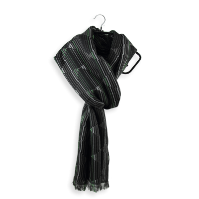BLACK and GREEN, COTTON and SILK BLEND SCARF - CHICAGO