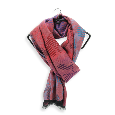BRIGHT PINK, COTTON AND RAYON BLEND STOLE - CHERIE