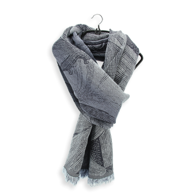 CLOUD GRAY, SILK, COTTON AND WOOL BLEND STOLE - DREAM