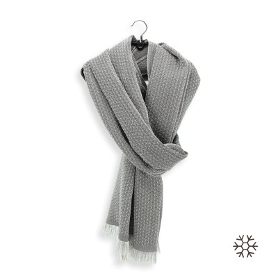 GRAY, SILK COTTON and CASHMERE BLEND SCARF - THALES