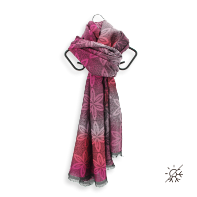 PINK and FUXIA, WOOL and SILK BLEND STOLE - BOUDOIR OMBRE