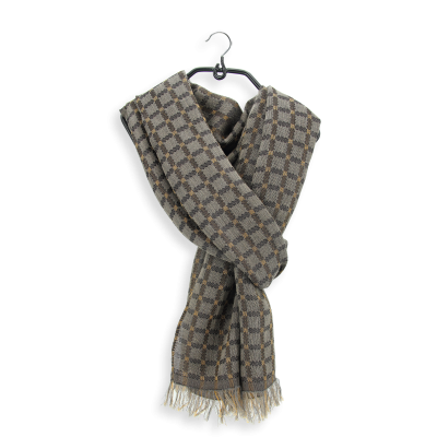 TAUPE GRAY, CASHMERE SILK and COTTON BLEND SCARF - MANCHESTER