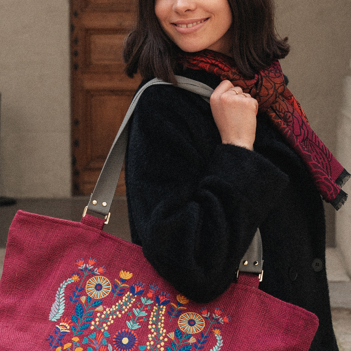 Eco-Chic Jute Handbag for Women | Stylish Beads Work | Aticue Decor